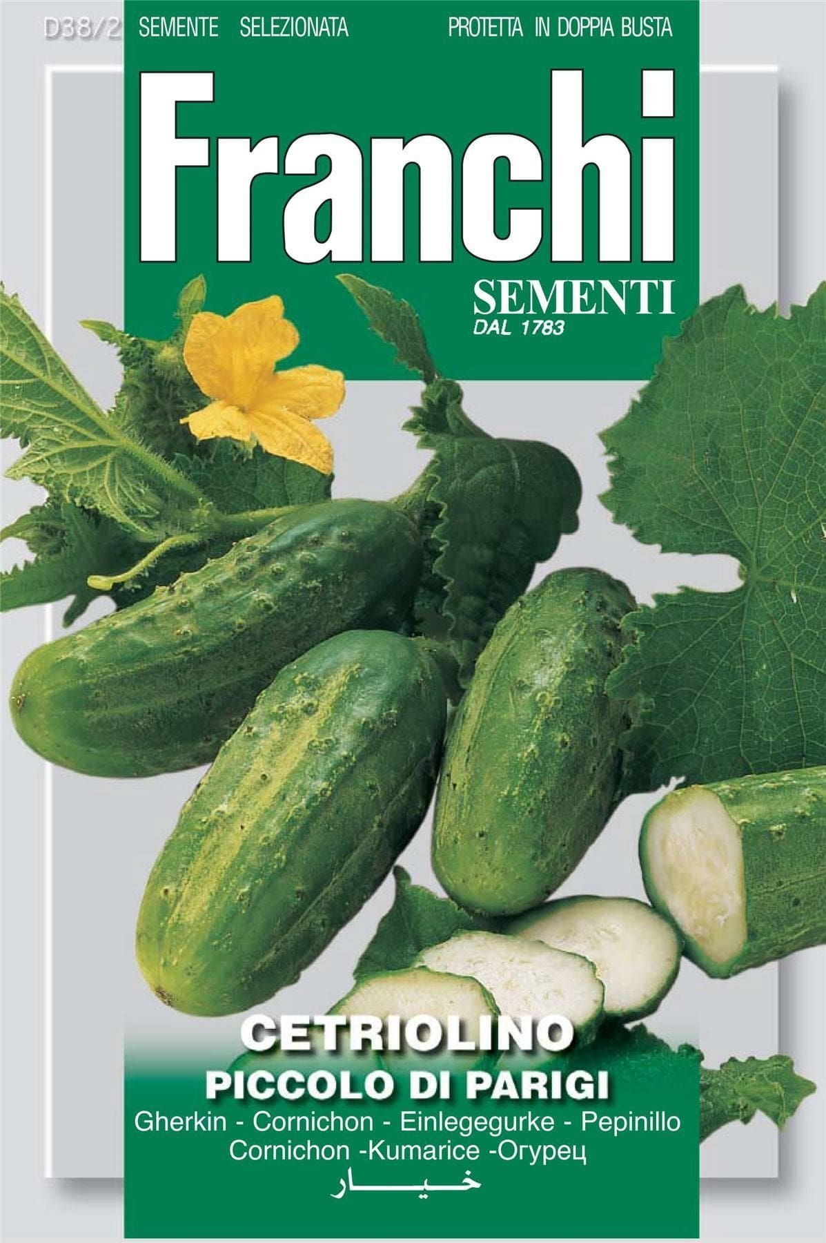 Franchi Seeds of Italy Cucumber Piccolo Verde Di Parigi Seeds