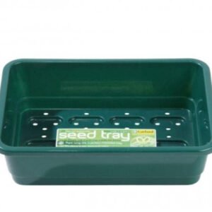 HEAVY DUTY GREEN PLASTIC SEED TRAYS WITH HOLES - HALF SIZE