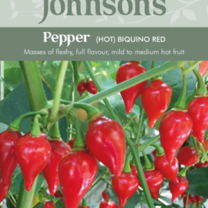Johnsons Seeds - Vegetable - Pepper (Hot) - Biquino Red Seeds