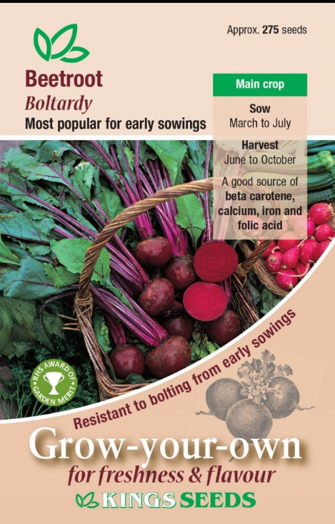 Kings Seeds Beetroot Boltardy 275 Seeds