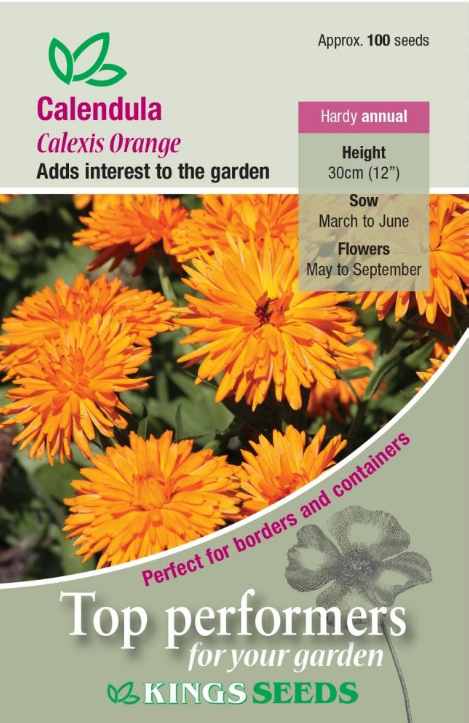 Kings Seeds Calendula Calexis Orange - 100 Seeds