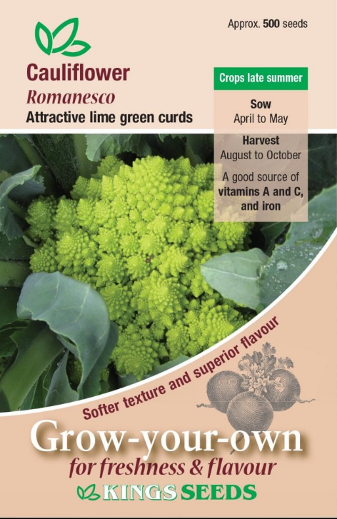 Kings Seeds Cauliflower Romanesco 500 Seeds
