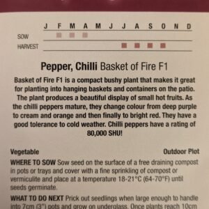 Kings Seeds Chilli Pepper Basket of Fire F1 - 10 Seeds