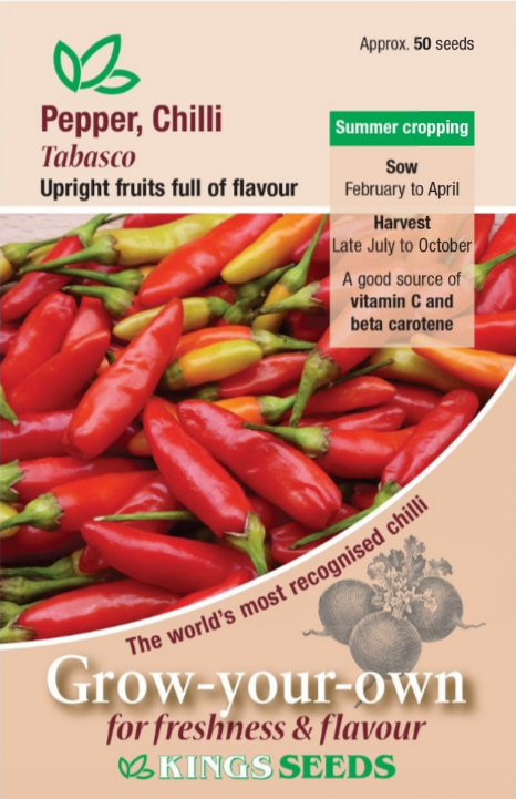 Kings Seeds Chilli Pepper Tabasco Seeds