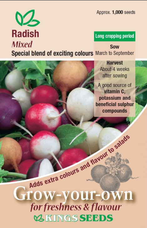 Kings Seeds Radish Mixed 1000 Seeds