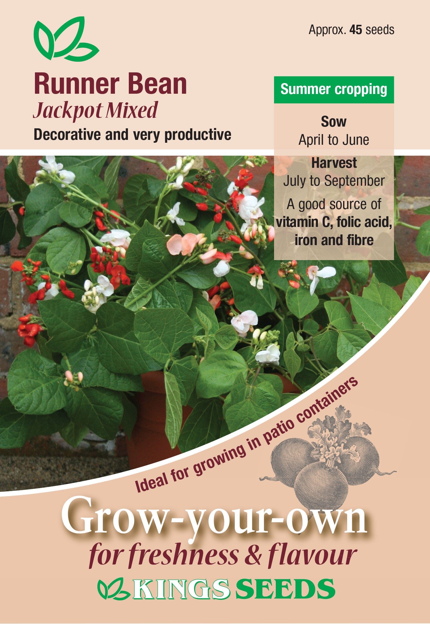 Kings Seeds Runner Bean Jackpot Mixed Seeds