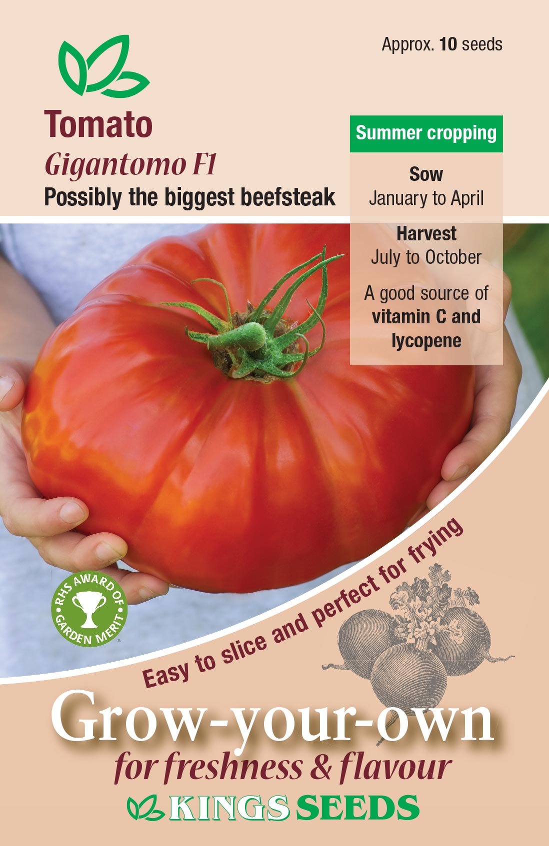 Kings Seeds Tomato Gigantomo F1 Hybrid 10 Seeds