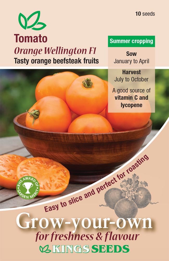 Kings Seeds Tomato Orange Wellington F1 Hybrid 10 Seeds