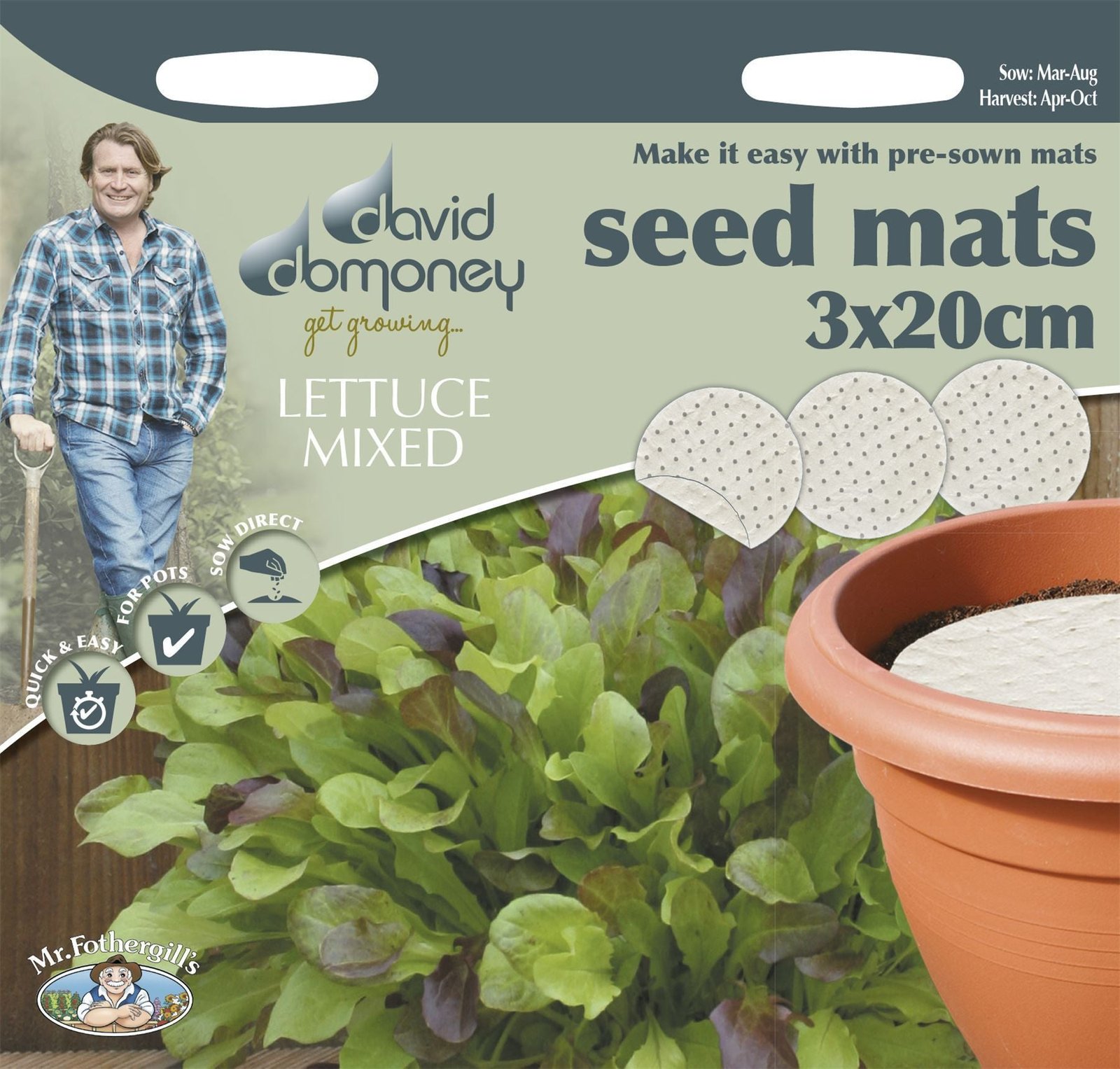 Mr Fothergills - David Domoney - Vegetable - Lettuce - Mixed - Seed Mats