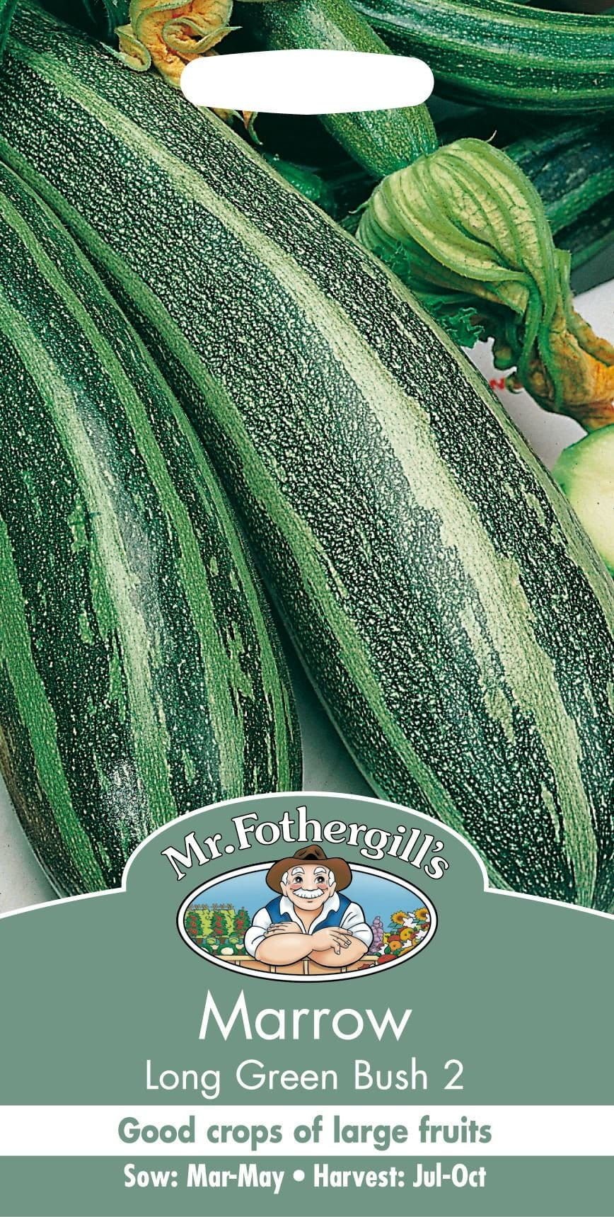 Mr Fothergills Marrow Long Green Bush 2 20 Seeds