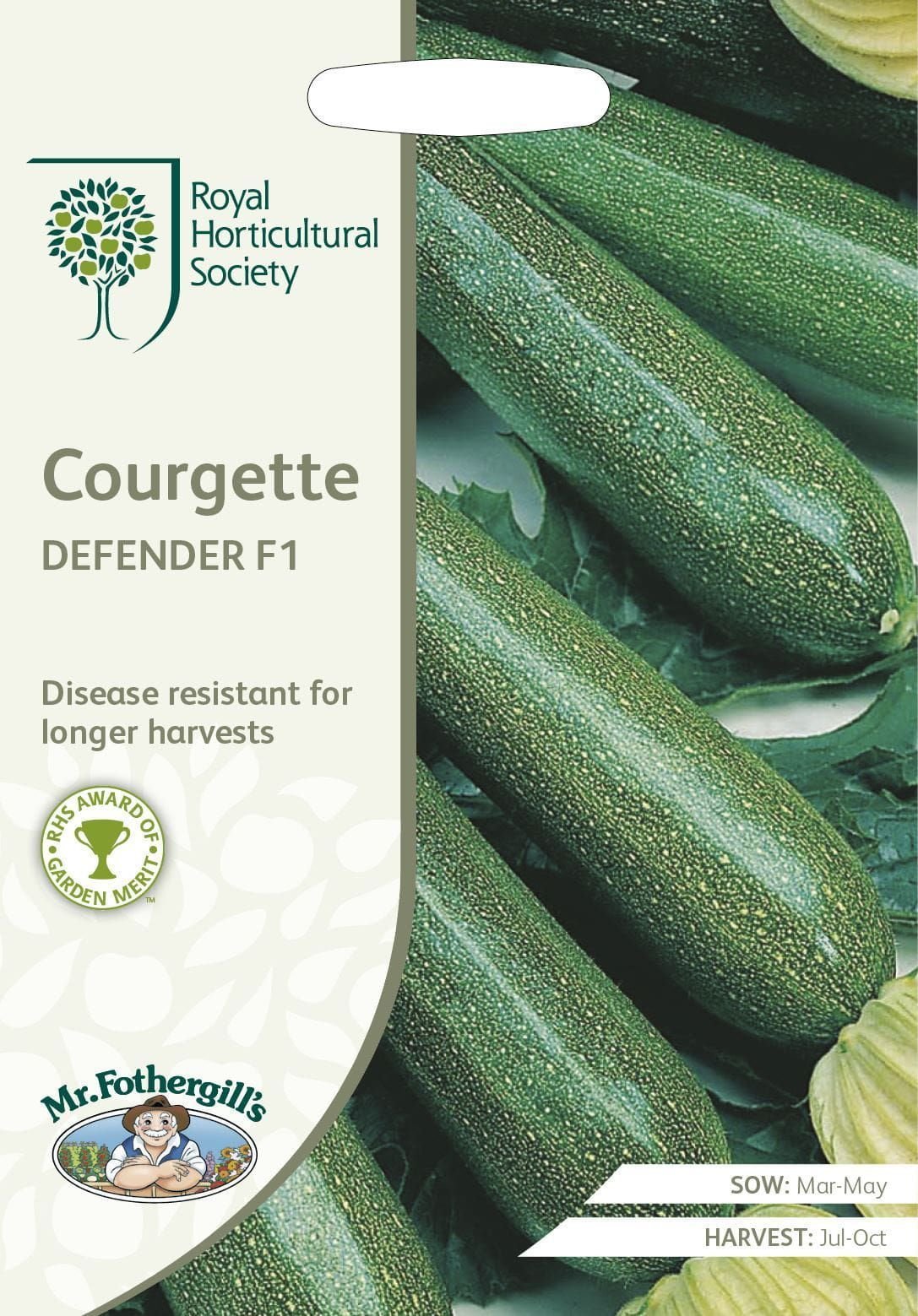 Mr Fothergills RHS Courgette Defender F1 10 Seeds