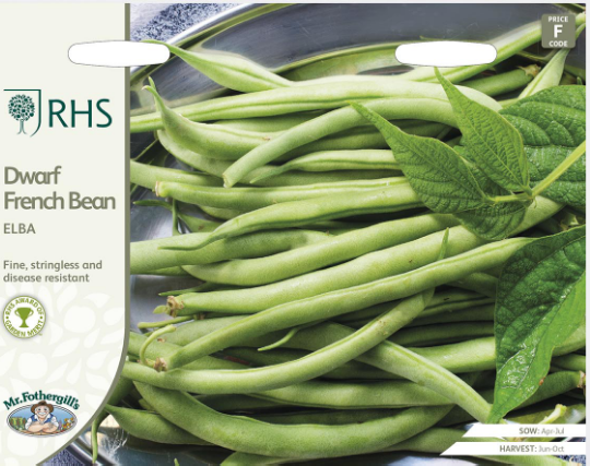 Mr Fothergills RHS Dwarf French Bean Elba 100 Seeds