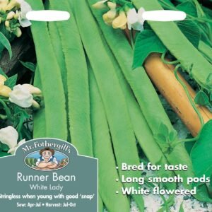 Mr Fothergills Runner Bean White Lady 45 Seeds