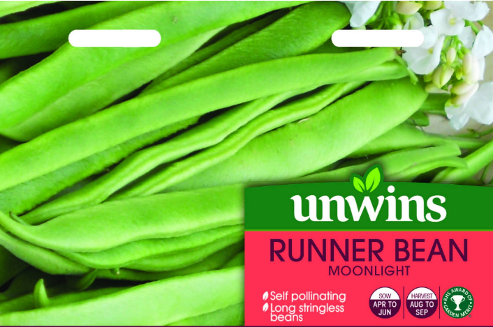 Unwins Runner Bean Moonlight 35 Seeds