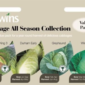 Unwins Vegetable Cabbage All Season Collection 200 Seeds