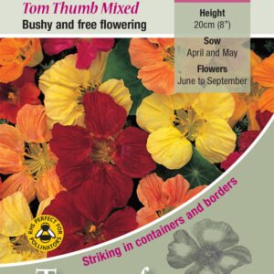 Kings Seeds Nasturtium Tom Thumb Mixed 40 Seeds